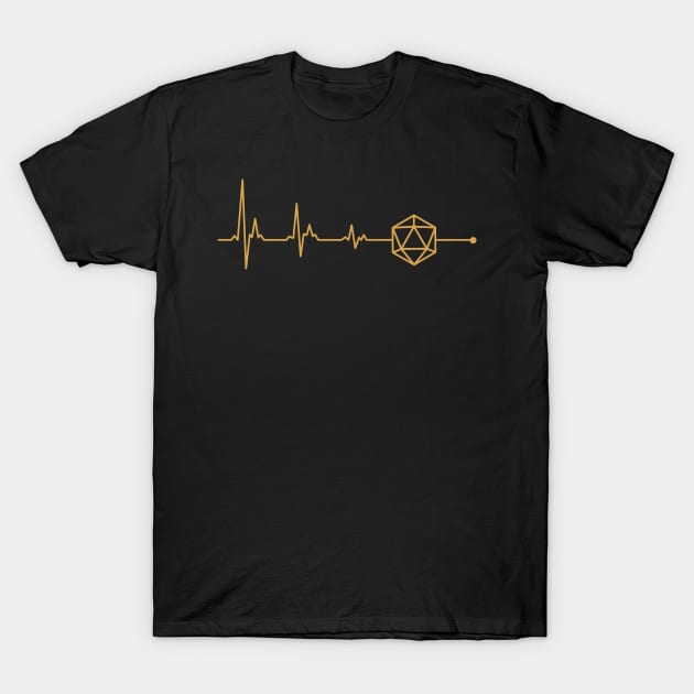 D20 Dice is my Heartbeat Dungeons Crawler and Dragons Slayer T-Shirt by pixeptional